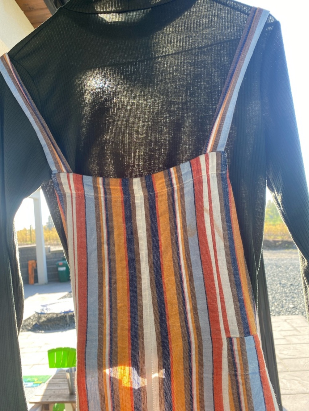 Outfit! Striped Knit Wide-Leg Jumpsuit & Forest Green Long-sleeve *flawed - Picture 11 of 14